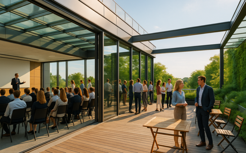 Drinnen oder draußen? Mit Hybridräumen lassen sich Events neu denken